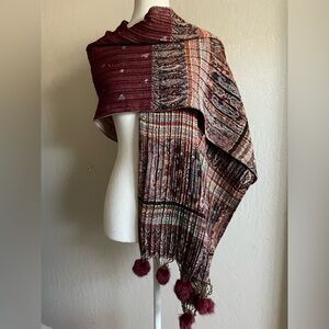 Paisley pattern burgundy wrap